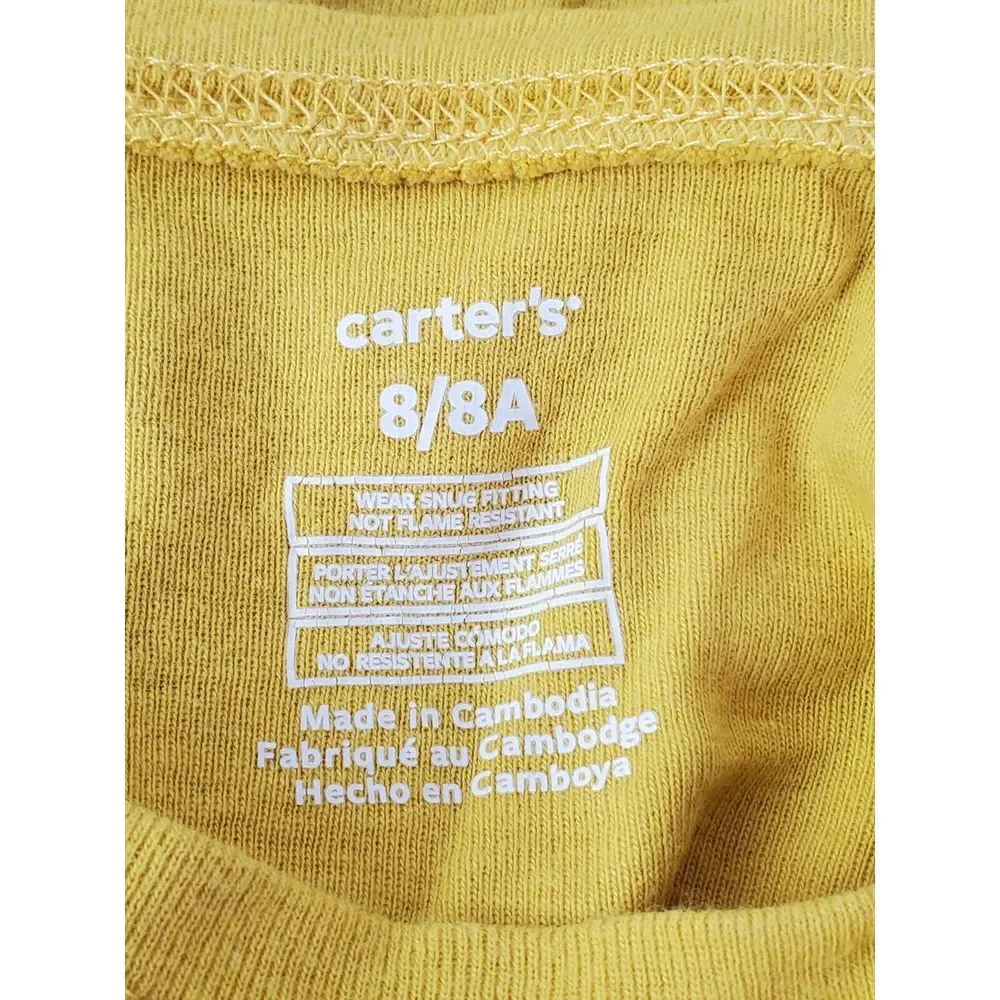 Carter's Boys Rocket Blast Off Long Sleeve Pajama Shirt‎ Size 8 Yellow